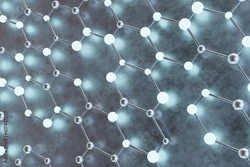 Connect lines and dots connected social media internet network communication background 3D rendering