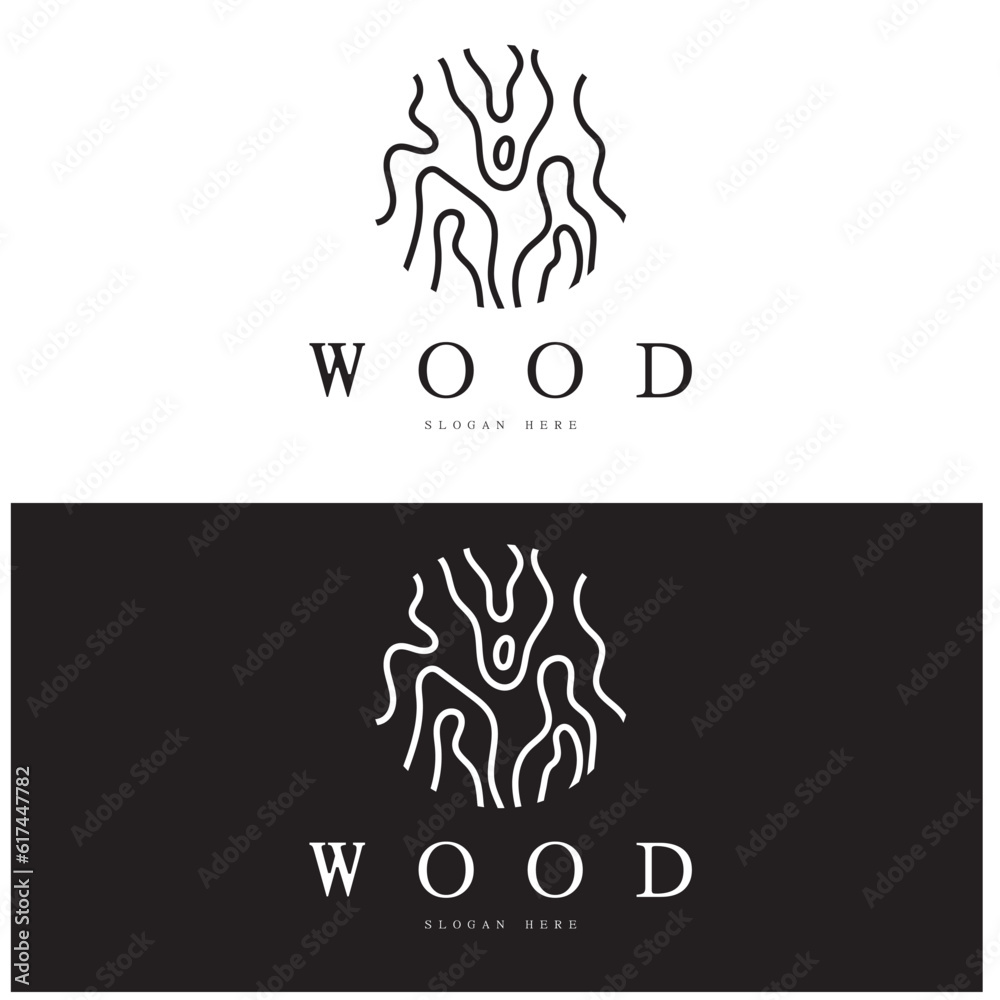 wood logo template icon illustration design vector, used for wood factories, wood plantations, log processing, wood furniture, wood warehouses with a modern minimalist concept