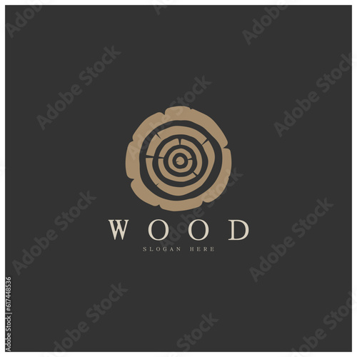 wood logo template icon illustration design vector, used for wood factories, wood plantations, log processing, wood furniture, wood warehouses with a modern minimalist concept