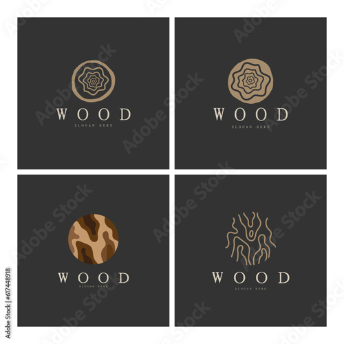 wood logo template icon illustration design vector, used for wood factories, wood plantations, log processing, wood furniture, wood warehouses with a modern minimalist concept