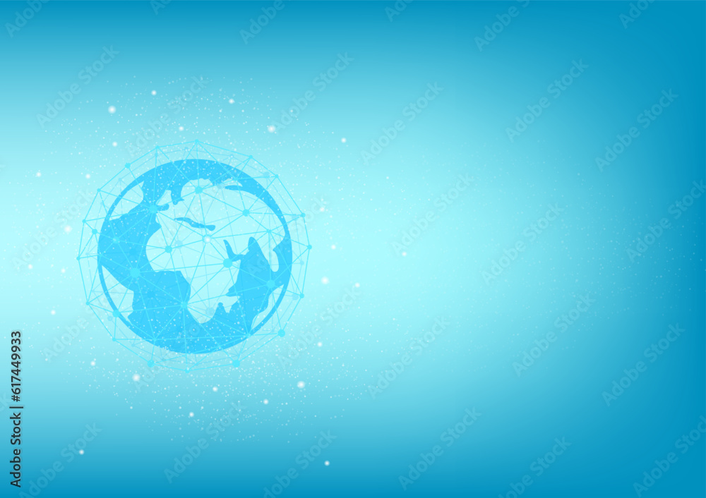 abstract circuit board global network technology background. World map. Global social network. Future. Vector. Blue futuristic background with planet Earth. abstract circuit board global network technology background. World map. Global social network. Future. Vector. Blue futuristic background with planet Earth.