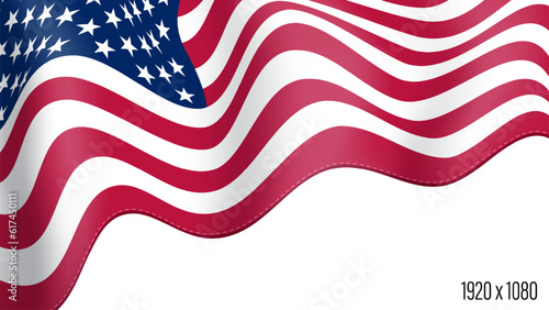 American country flag realistic independence day background. USA commonwealth banner in motion waving, fluttering in wind