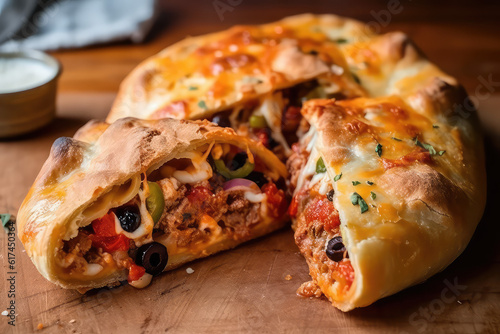 Calzone - Folded-over Pizza Filled with Cheese and Toppings