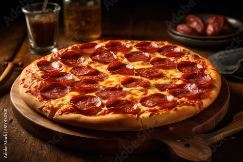 Pepperoni Pizza - Classic American pizza topped with pepperoni