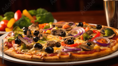 Pizza Topped with various Vegetable 