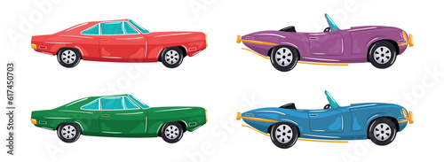 Vintage Retro Car Comic Cartoon Vector