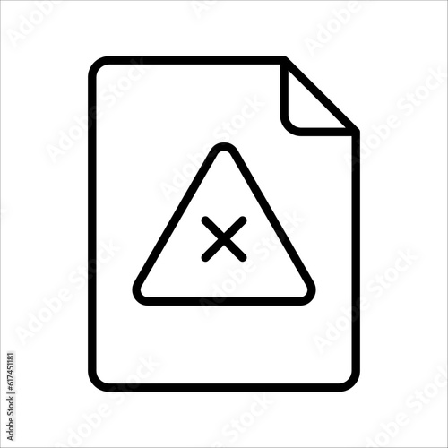 File error icon. Access failure. Data destruction and corruption. Storage issue. vector illustration on white background. EPS 10