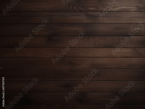 Top view abstract old dark brown textured natural wooden plank grunge panel background  AI Generation