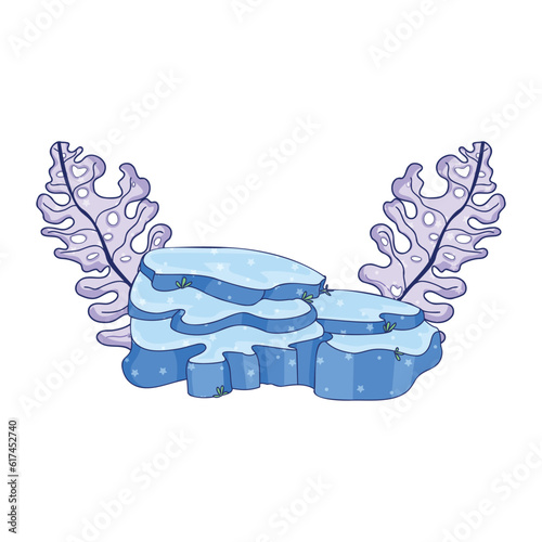 Vector Cartoon Coral Character isolated illustration