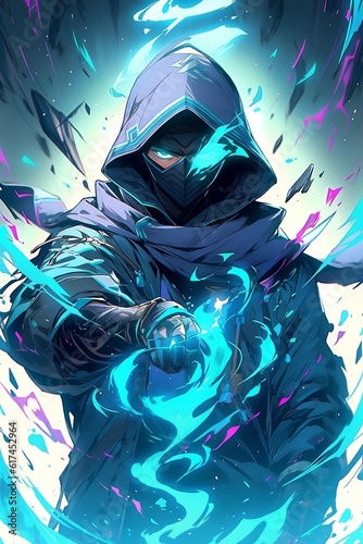 Spellcaster mechanized shadow assassin Generative AI