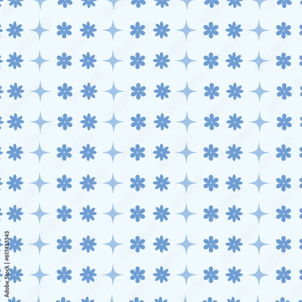 pattern with blue flowers pattern with blue flowers