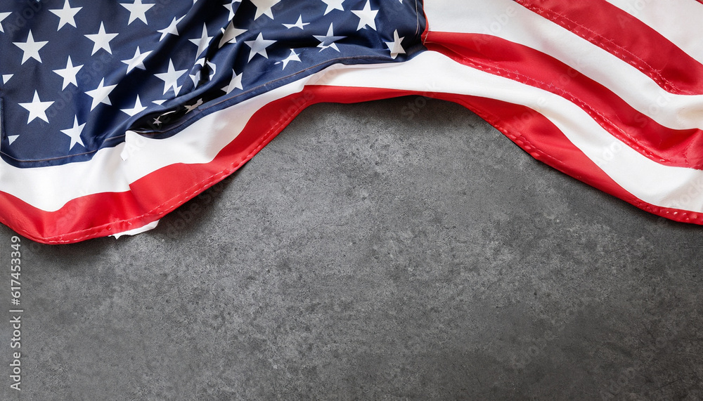 Obraz premium patriotic background USA or american flag folden on a stone background