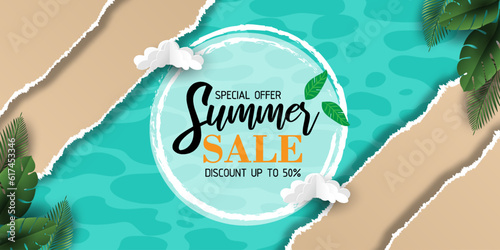 Abstract summer sale bakground for banner, and brochure or social media post