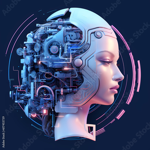 Futuristic representation of AI incorporated into a logo design  generative ai.