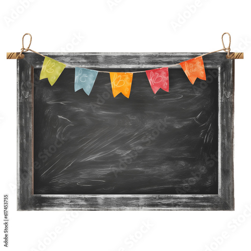 Chalkboard rubbed out texture in the school, isolated on transparent background. Generative AI
