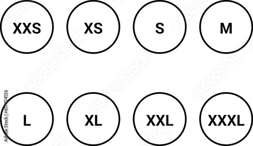 Symbols of clothing size icon