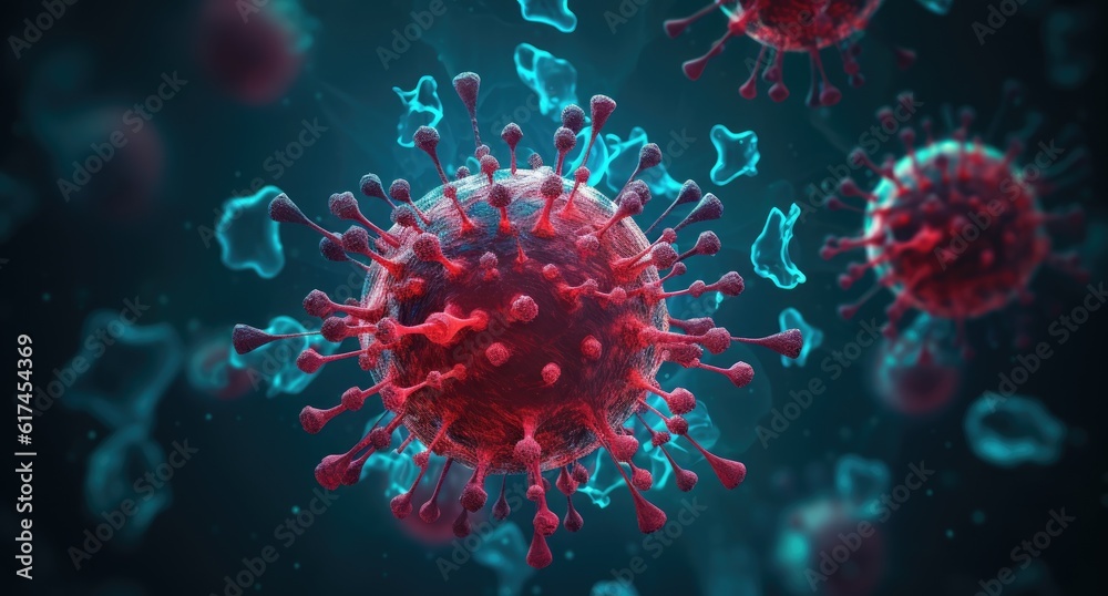 an image of virus and virus particles Generative AI an image of virus and virus particles Generative AI
