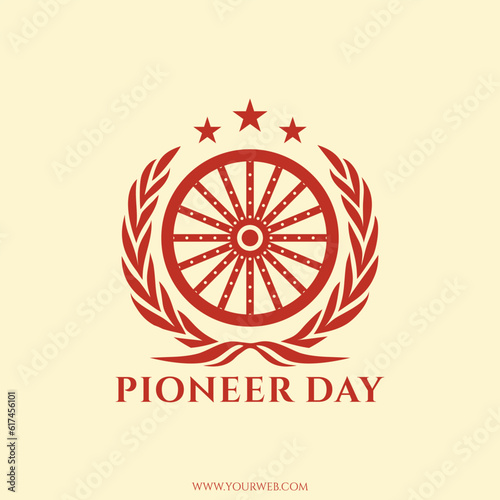 logo icon for celebrating pioneer day vector illustration