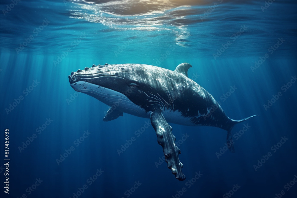 Fototapeta premium whale in the sea