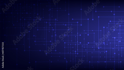 Abstract electronic line network. Computer circuit digital background. Technology internet communication vector graphic