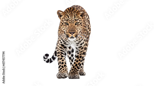 Leopard on transparent background. AI generative