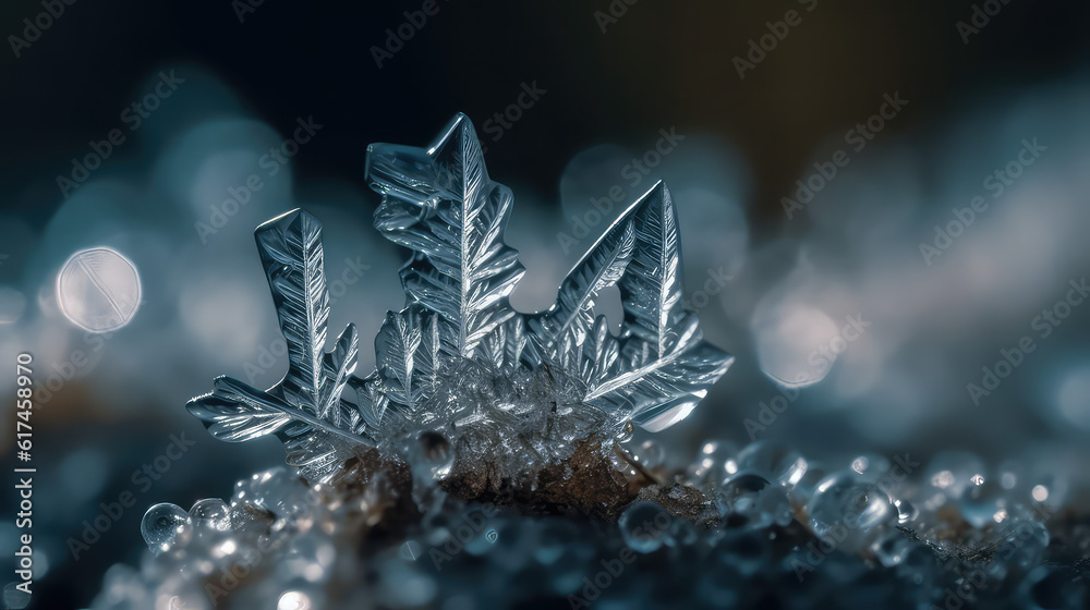 Macro shots of ice and snow crystals