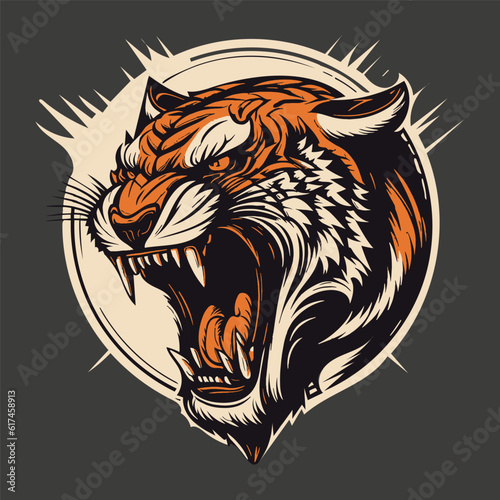 Angry tiger, logo vector art, sticker, tattoo