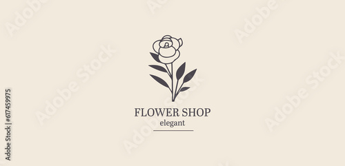 Vector logotype for flower shop, luxury beauty salon, fashion, skincare, cosmetic
