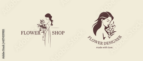 Vector logotype for flower shop, luxury beauty salon, fashion, skincare, cosmetic