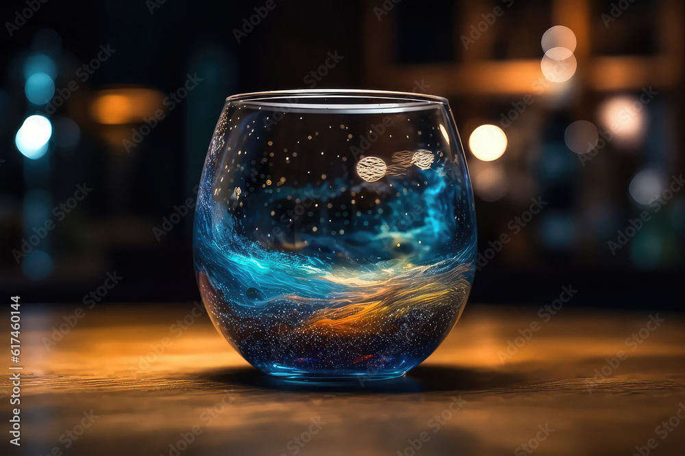 Inside of the Glass is Full of Galaxy Inside of the Glass is Full of Galaxy