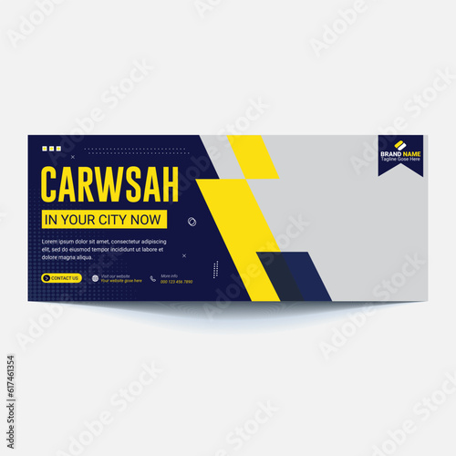 Vector layout design for car wash service. Adapt to billboard, flyer, or banner.