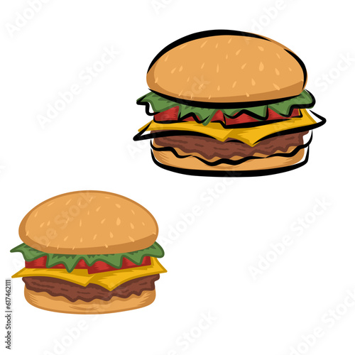 Burger Vector  Burger Line  Burger Illustration