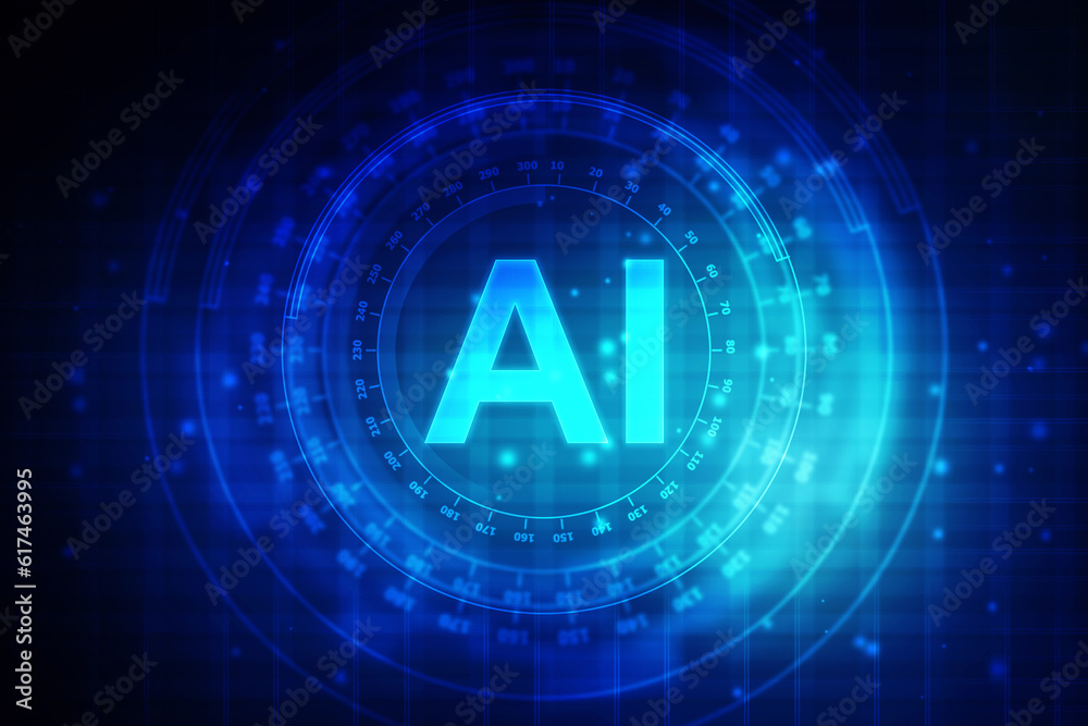2d illustration Artificial Intelligence (AI) concept 2d illustration Artificial Intelligence (AI) concept