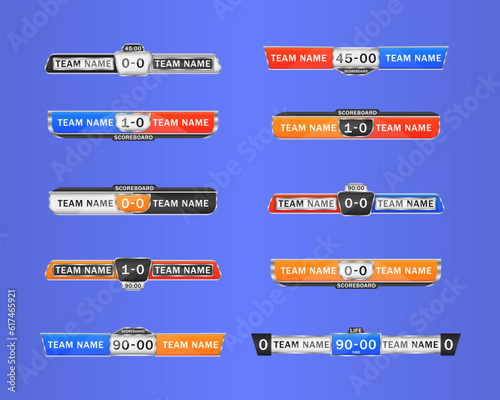 Set of news lower thirds. Isolated vector TV broadcast tags. Vector banners and bars for television, video or media content.
