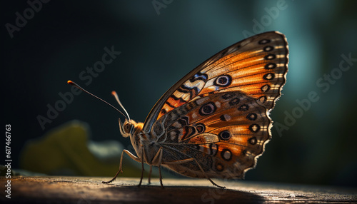 Vibrant butterfly wing showcases natural beauty outdoors generated by AI © Jeronimo Ramos