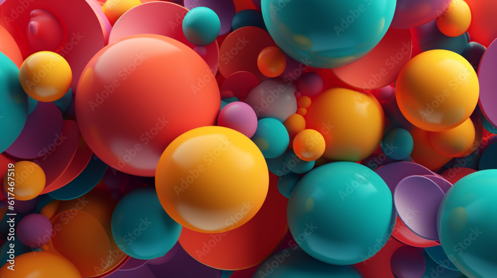 colored bubbles flying rendering minimal background colored bubbles flying rendering minimal background