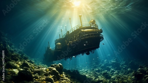 Stories from the Deep: The Image of an Ancient Submarine in the Ocean Depths © EAphotography