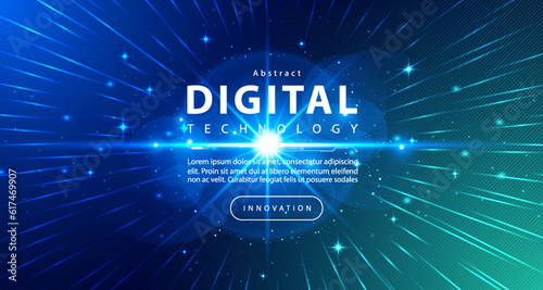 Digital technology speed connect blue green background, cyber nano information, abstract communication, innovation future tech data, internet network connection, Ai big data, line dot illustration 3d