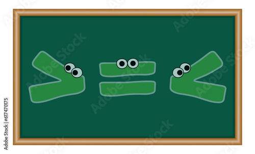 Crocodile inequality symbols. Less than greater than and equal symbol in mathematics. inequality symbols. Mathematics resources for teachers and students