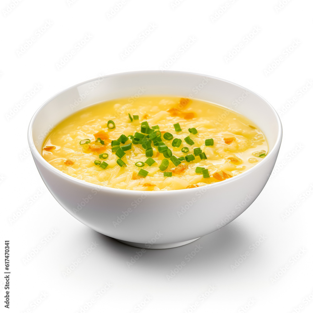 Delicious Egg drop soup isolated on white background
Delicious Egg drop soup isolated on white background