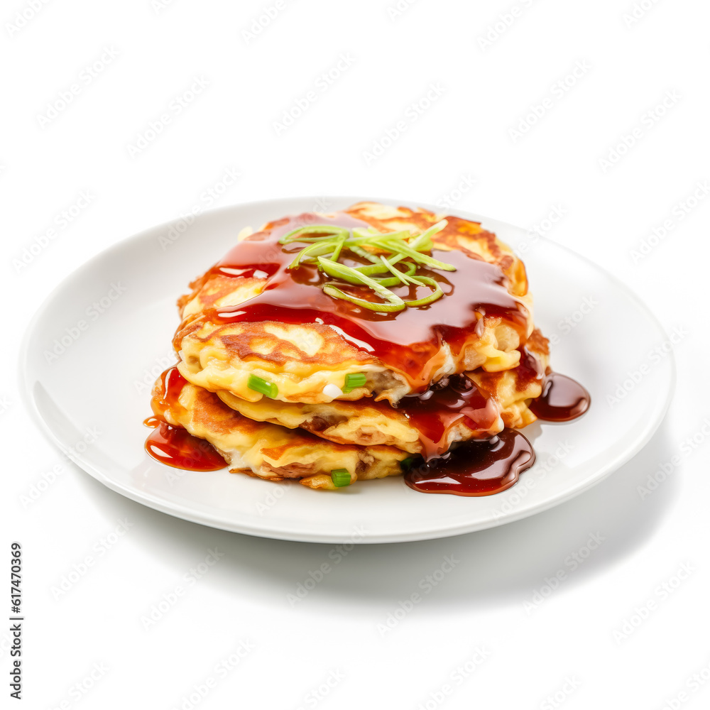 Delicious Egg Foo Young isolated on white background
Delicious Egg Foo Young isolated on white background