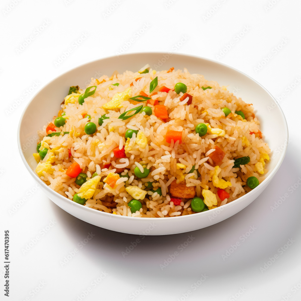 Delicious Egg fried rice isolated on white background
Delicious Egg fried rice isolated on white background