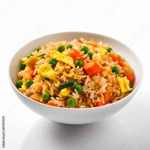  Delicious Egg fried rice isolated on white background