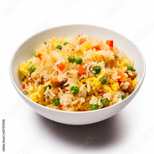  Delicious Egg fried rice isolated on white background