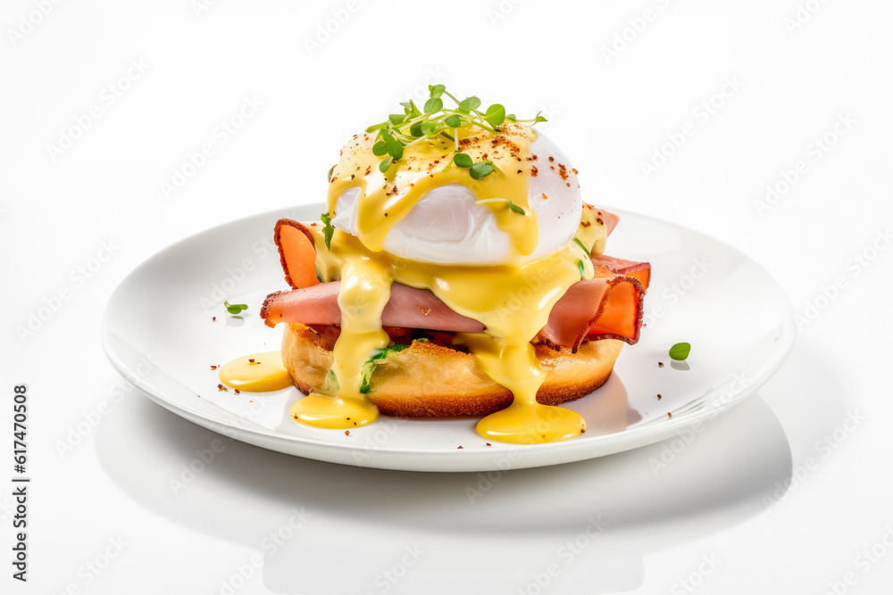 Delicious Eggs Benedict isolated on white background
Delicious Eggs Benedict isolated on white background