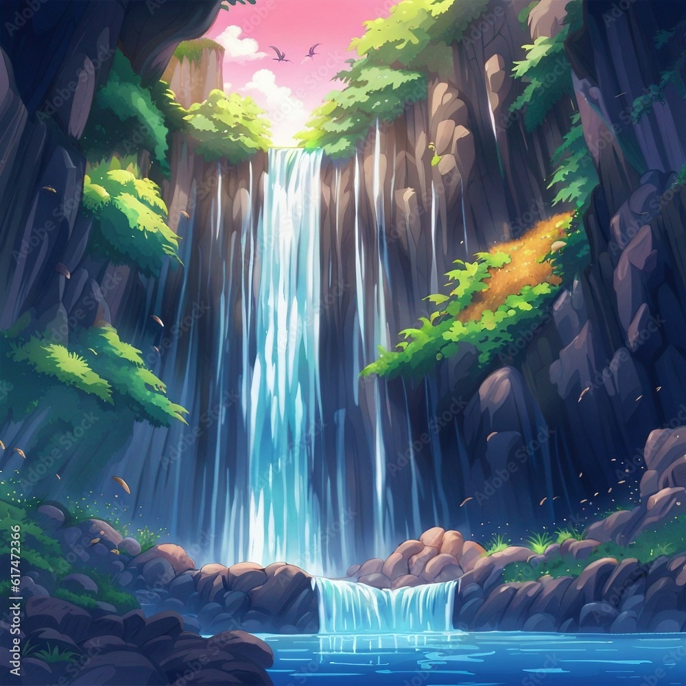 Naklejka premium waterfall background