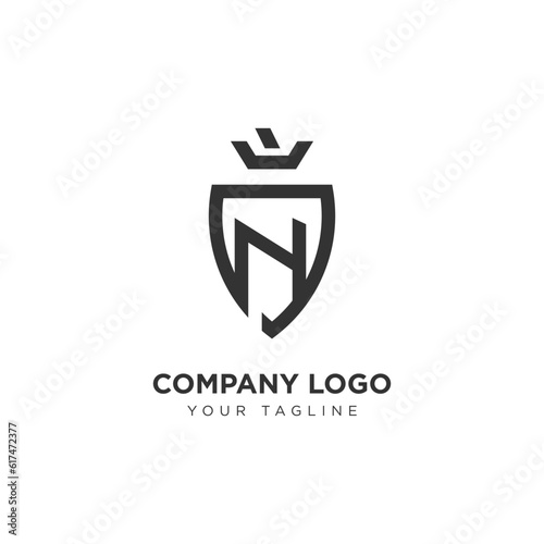 Modern and Creative Logo For Company Industry with Shield symbol and Letter Initials