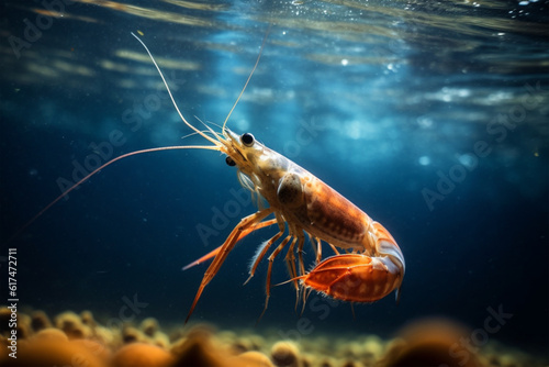 shrimp in water