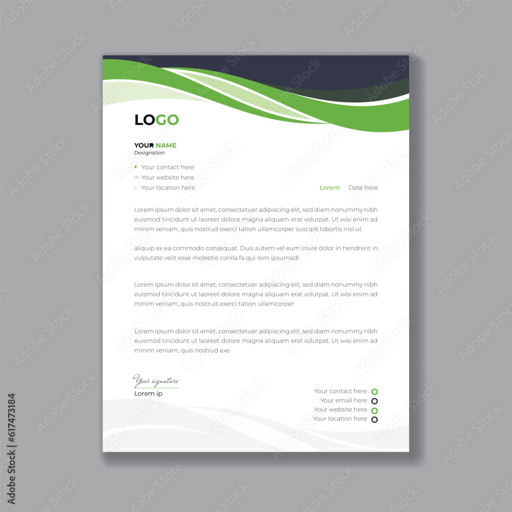 Letterhead Business flyer corporate company design template, letterhead template vector, minimalist style, printing design, business template, layout advertising promotional minimal poster design