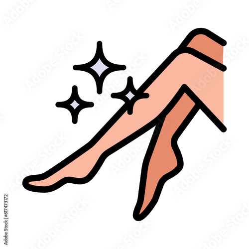 Lady legs color icon